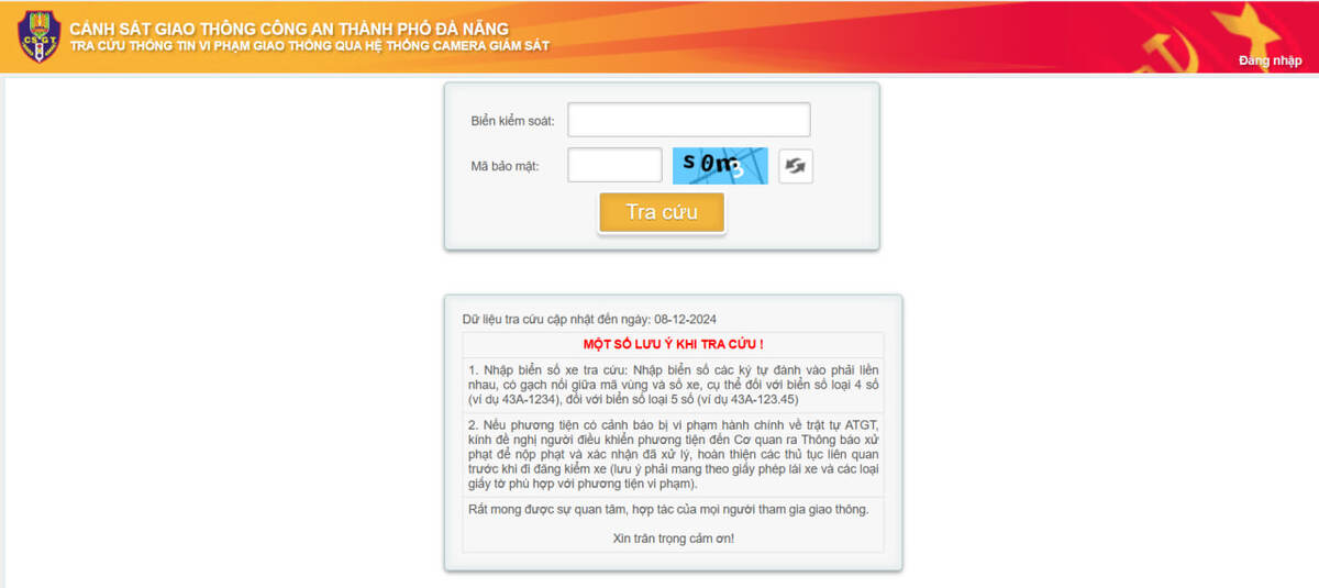 tra cuu phat nguoi tai website so giao thong van tai Tra cứu vi phạm giao thông trên website Sở Giao Thông Vận Tải