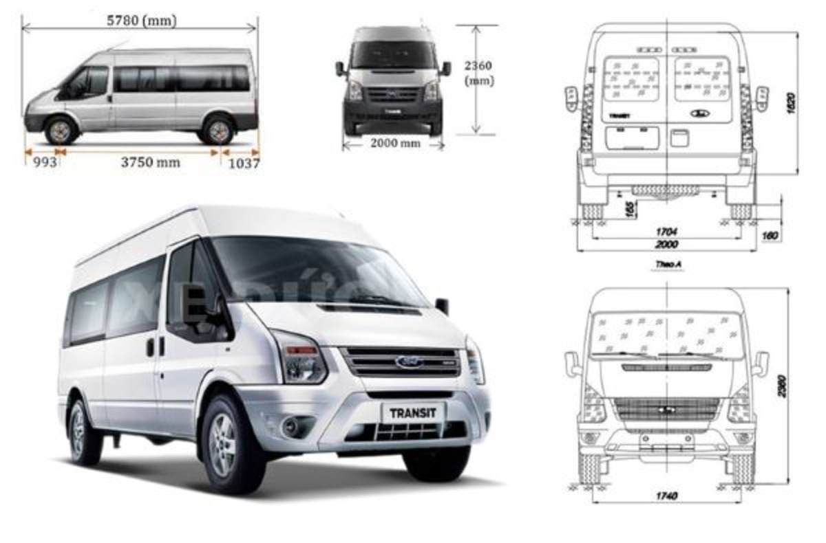 Kích thước dòng xe 16 chỗ