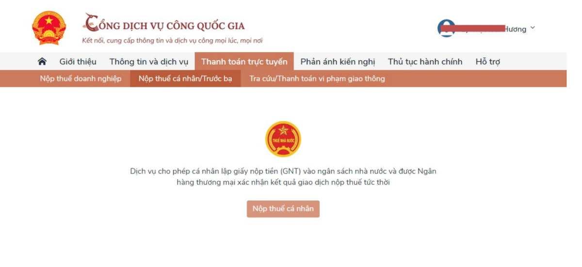 Nộp phí trước bạ online qua cổng Cổng Dịch vụ công