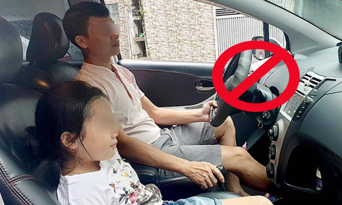 Trẻ nhỏ ngồi ghế trước gây mất tập trung cho người lái